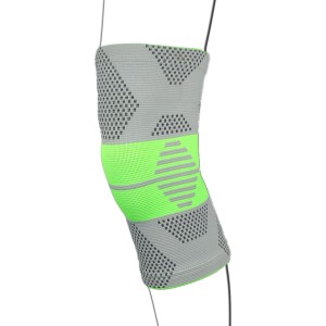 Elasticated Grey Knee & Lime Green Support