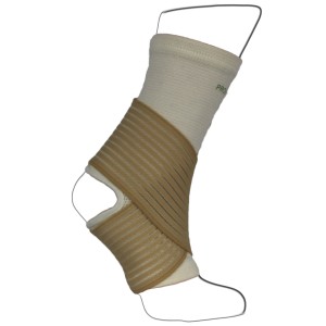 White Ankle Bandage Support with Adjustable Straps